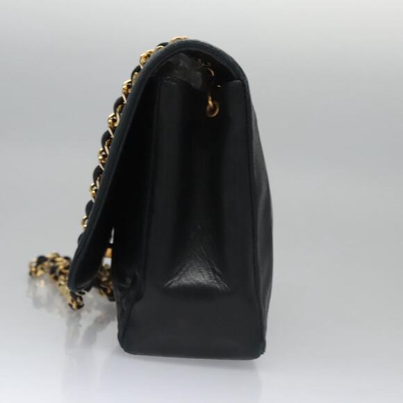 CHANEL Matelasse Turn Lock Chain Shoulder Bag Lamb Skin Black CC - Picture 3 of 16